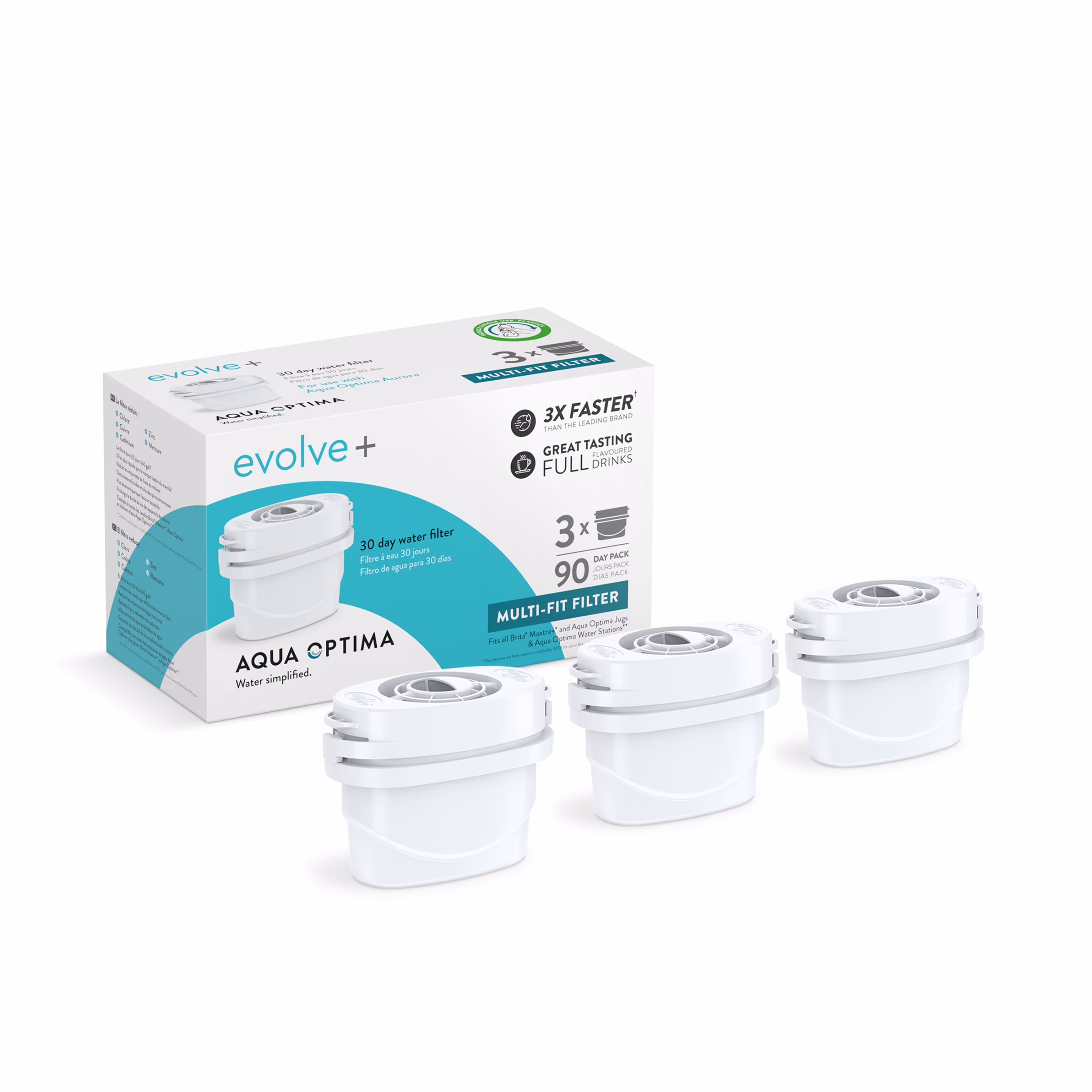 3 X Filtres de rechange Aqua Optima Evolve+ - Vue 1