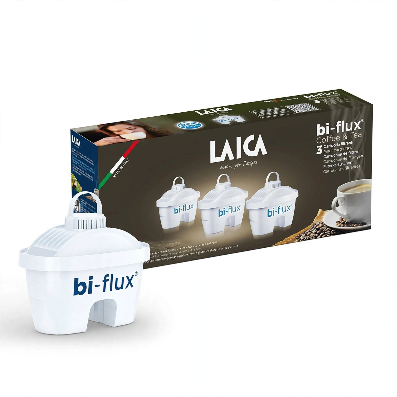 Pack de 3 Cartouches filtrantes bi‑flux® Laica – spécial café et thé - Vue 1
